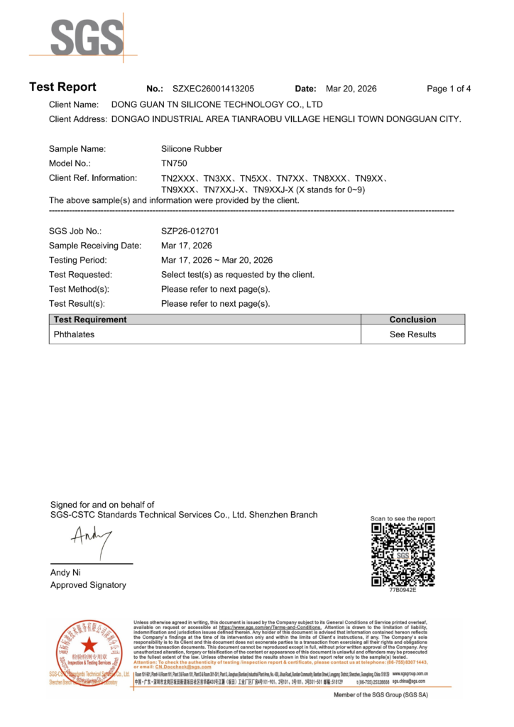 ZSR Certification 11 Silicone Rubber Material PhthalateTest Report